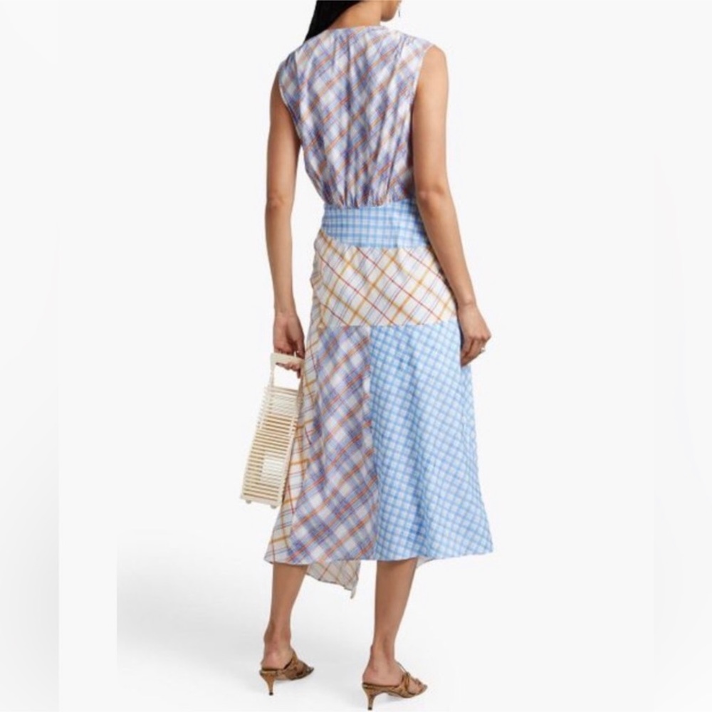 Veronica Beard Wixson Ruched Patchwork Midi Dress… - image 3